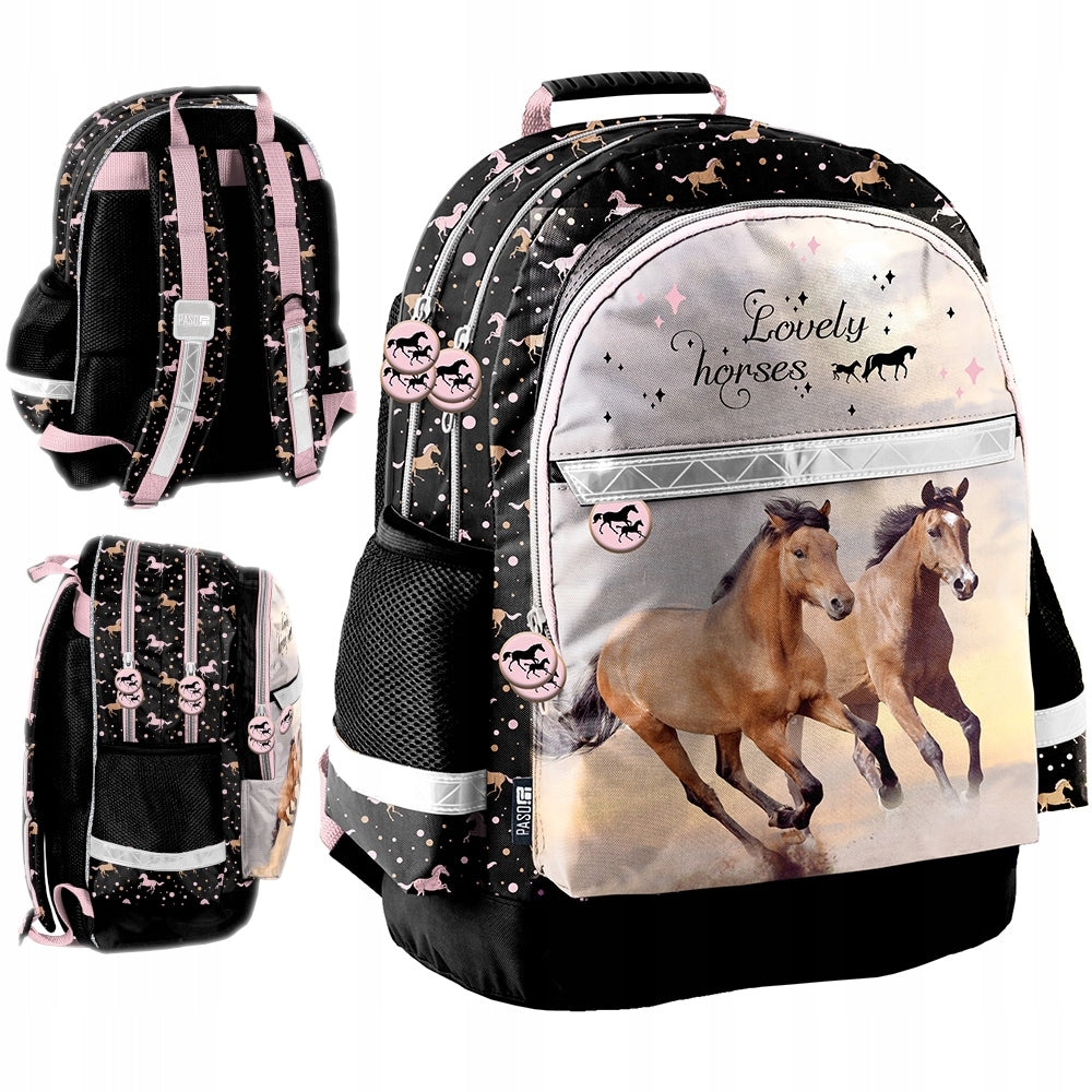 School backpack for girls satchel 1-3 4-6 class Horses Paso