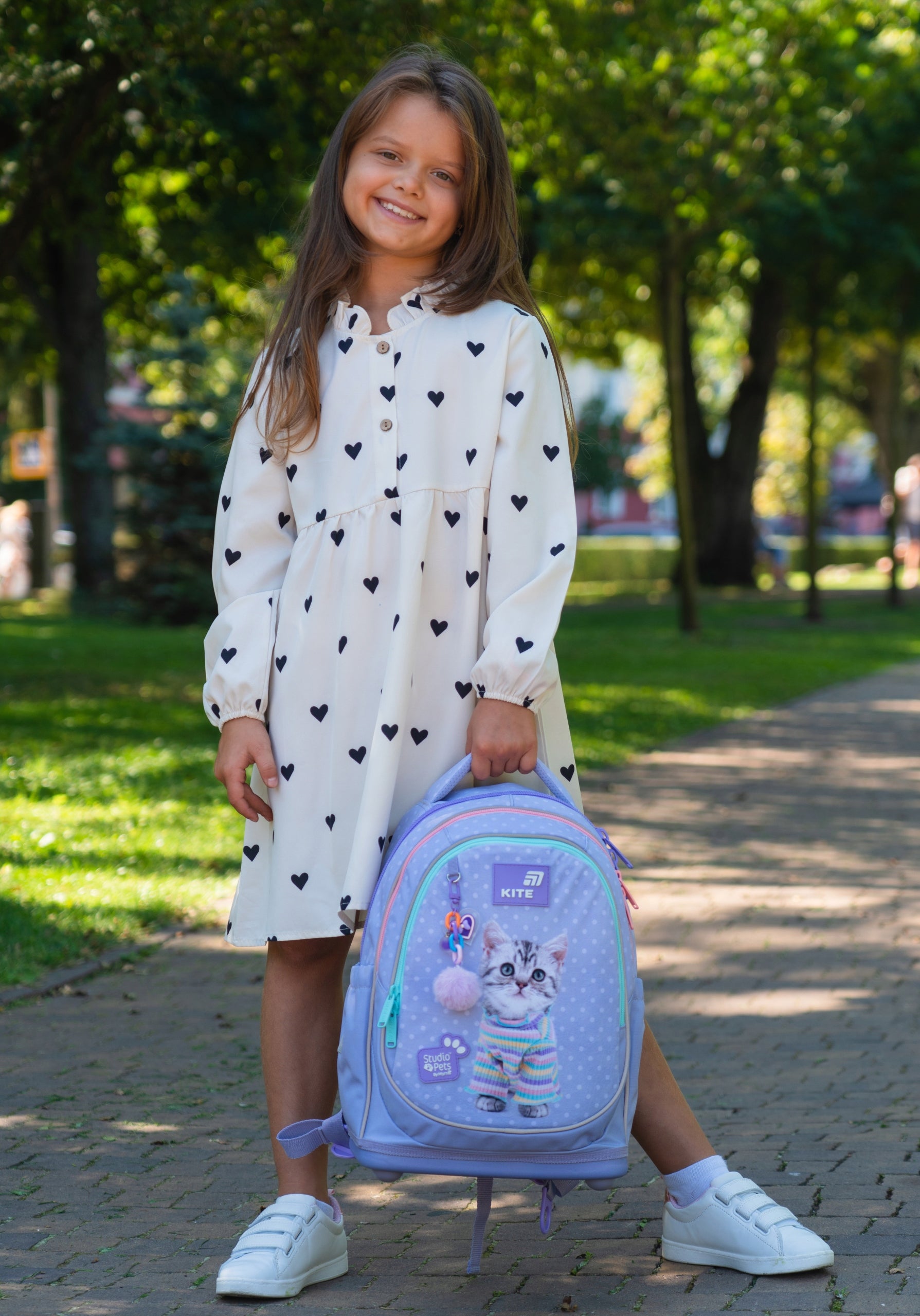 School backpack for girls up to 1-4th grade orthopedic Studio Pets Kite Packaging status original