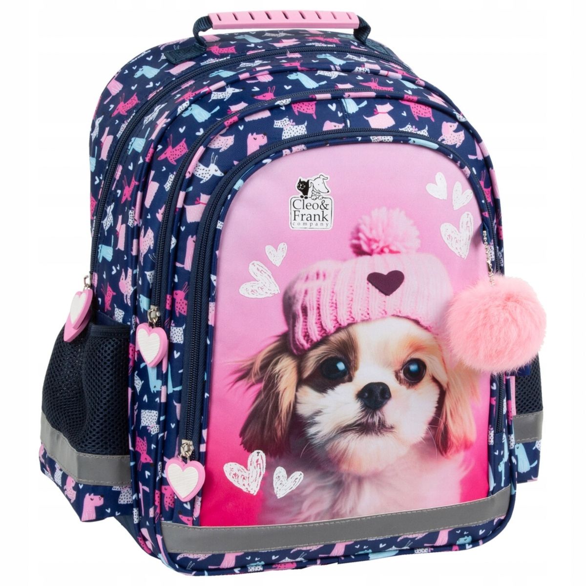 School backpack for girls up to grades 1-3 with dog Cleo and Frank 42