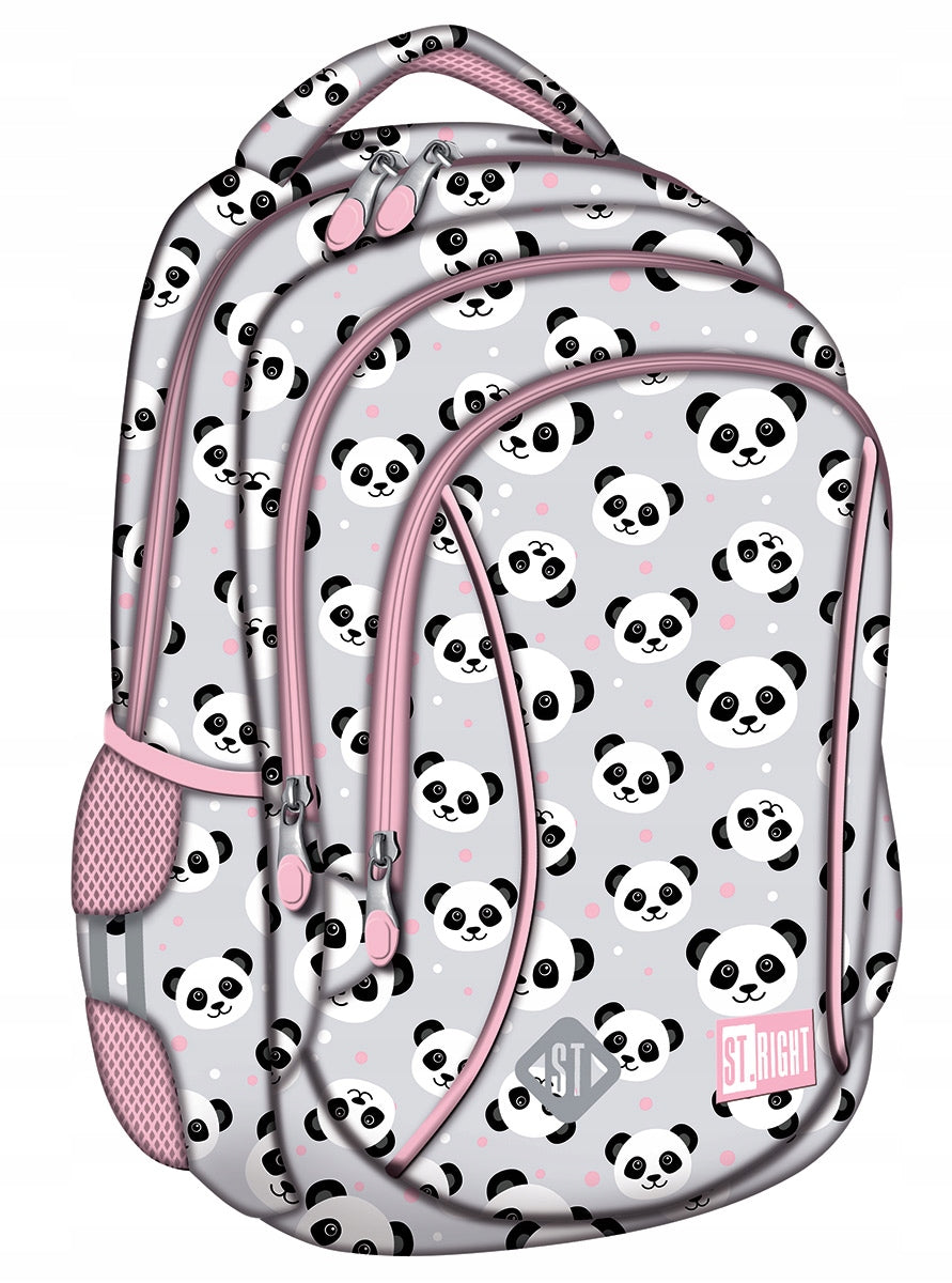 School backpack for grades 1-3 Grey Panda ST.RIGHT