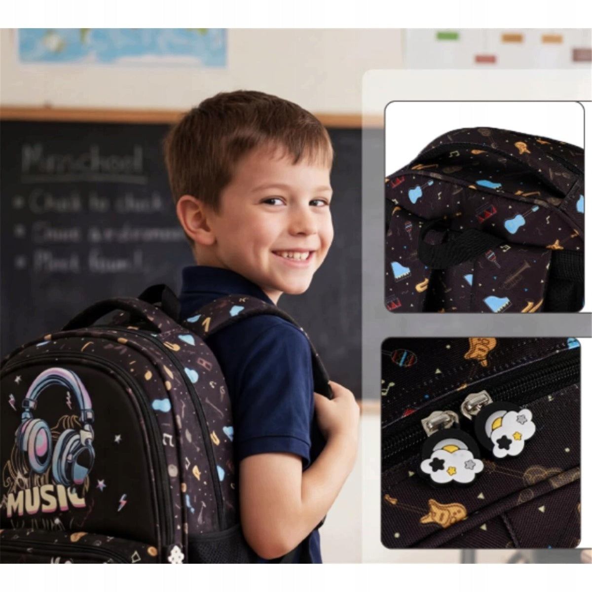 School backpack for grades 1 to 3 boy Reflective elements Breathable suspenders Packaging status original