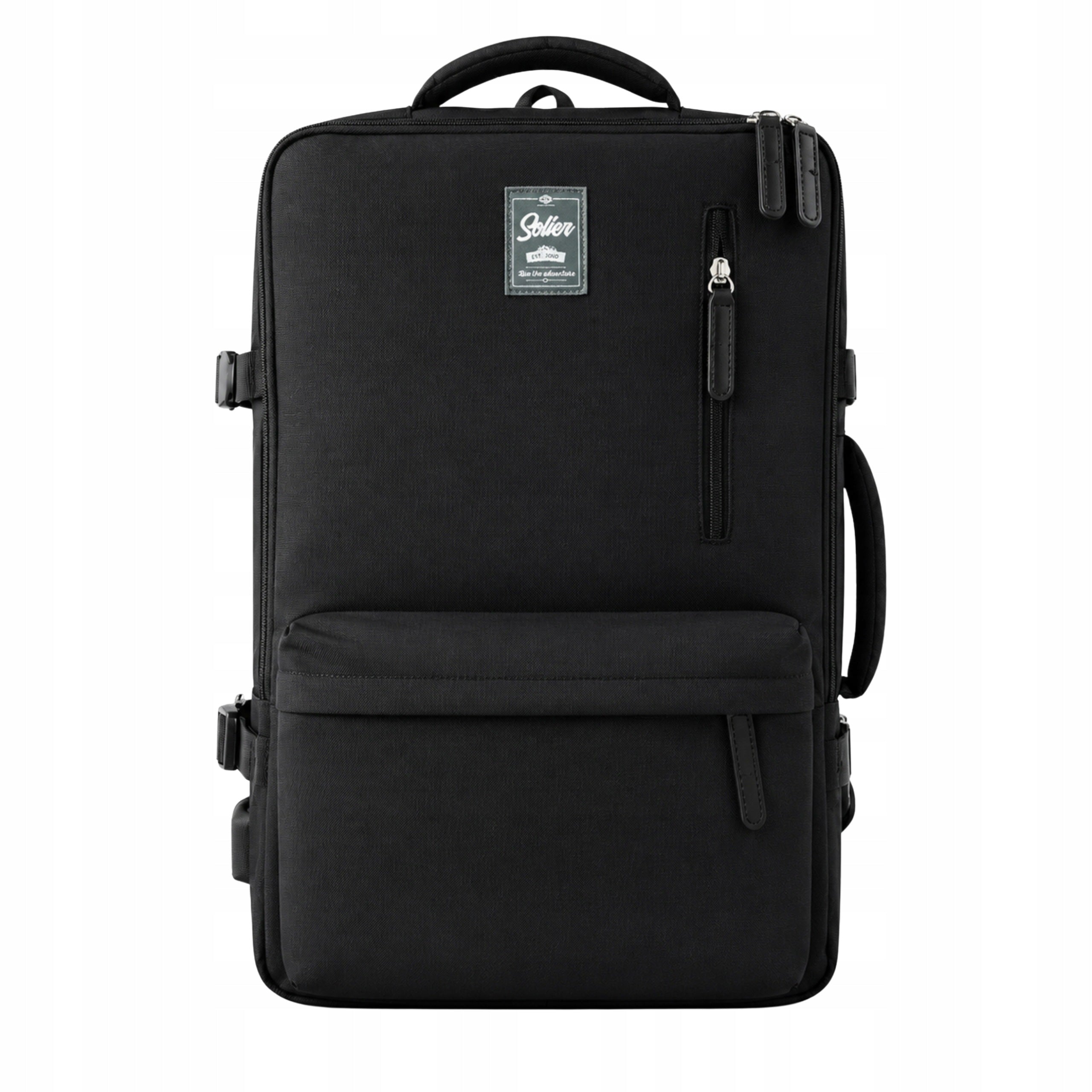 School backpack for laptop black city for work universal Brand Solier