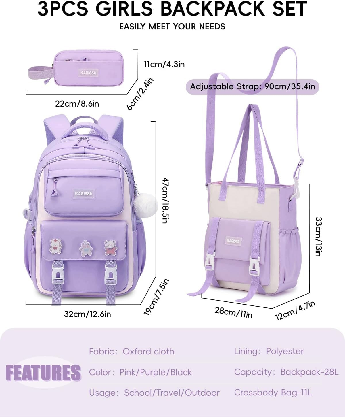 School backpack, for teenagers, girls, school tornado set Brand no brand