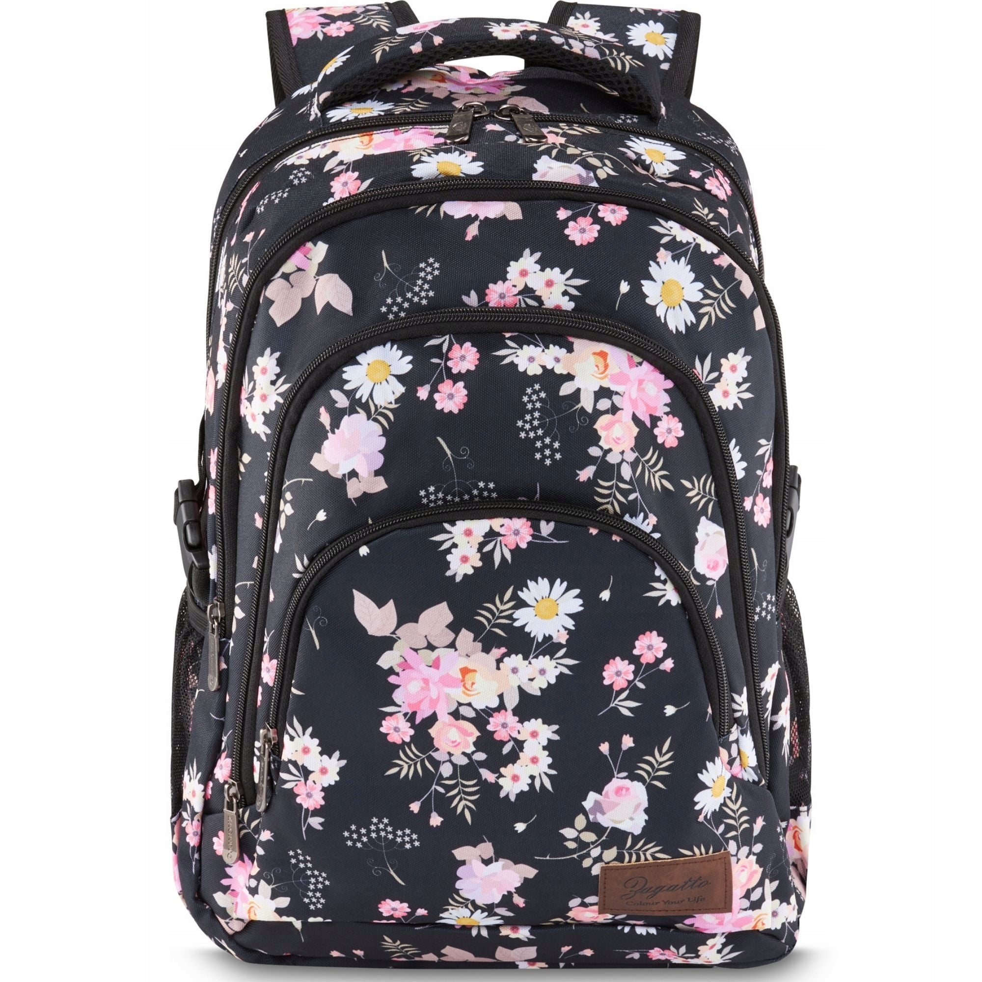 School backpack for women large urban roomy with flowers ZAGATTO