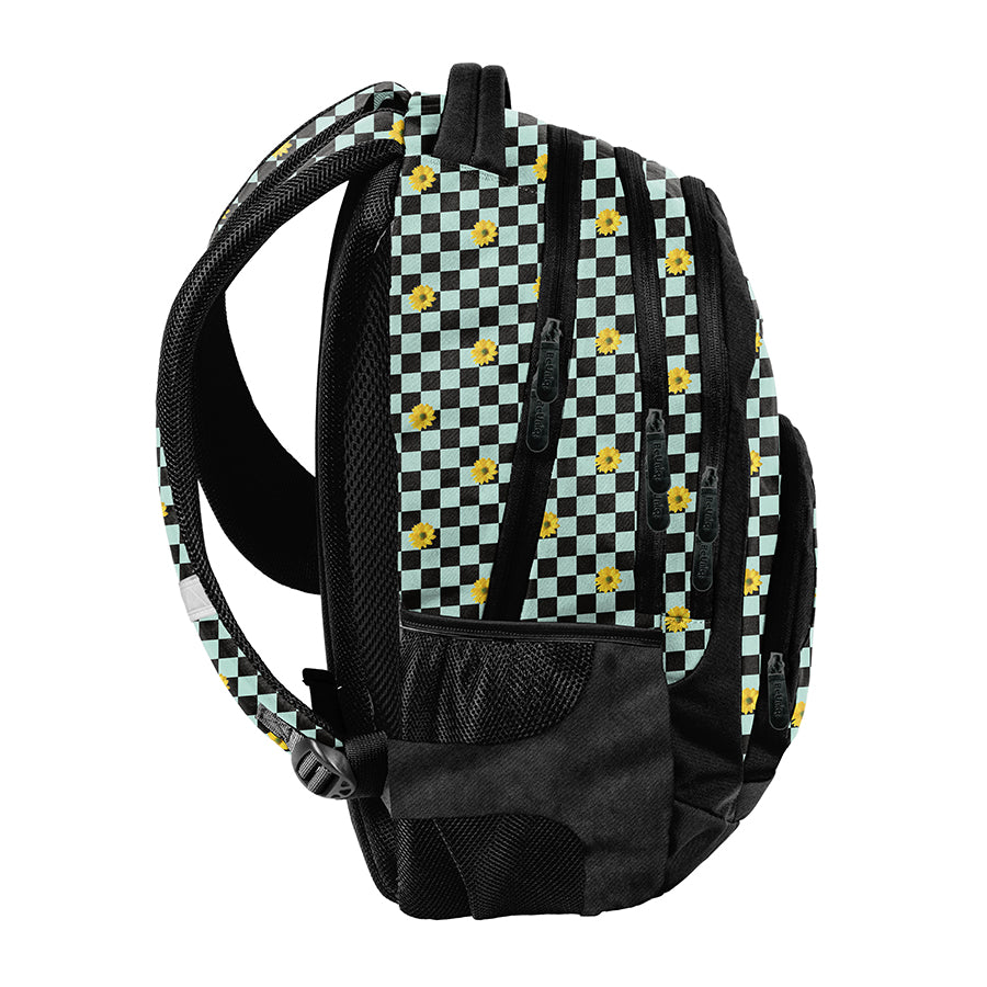 School backpack for youth school Beuniq daisies chessboard +plan Manufacturer code BU26VN-2708