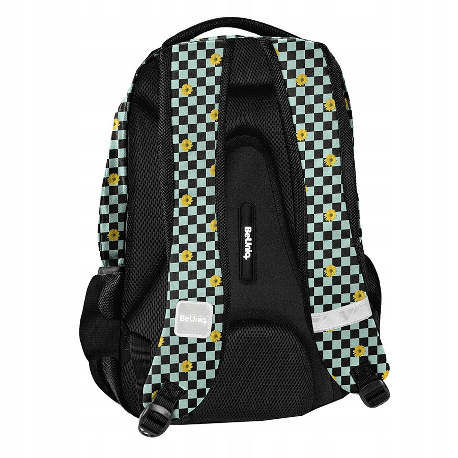 School backpack for youth school Beuniq daisies chessboard +plan Packaging status original