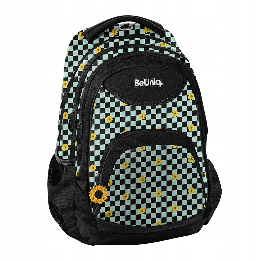 School backpack for youth school Beuniq daisies chessboard +plan