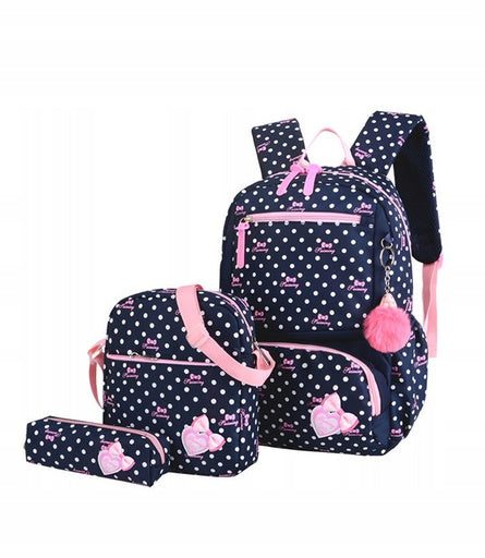 School backpack girls 3in1 dots (D065)