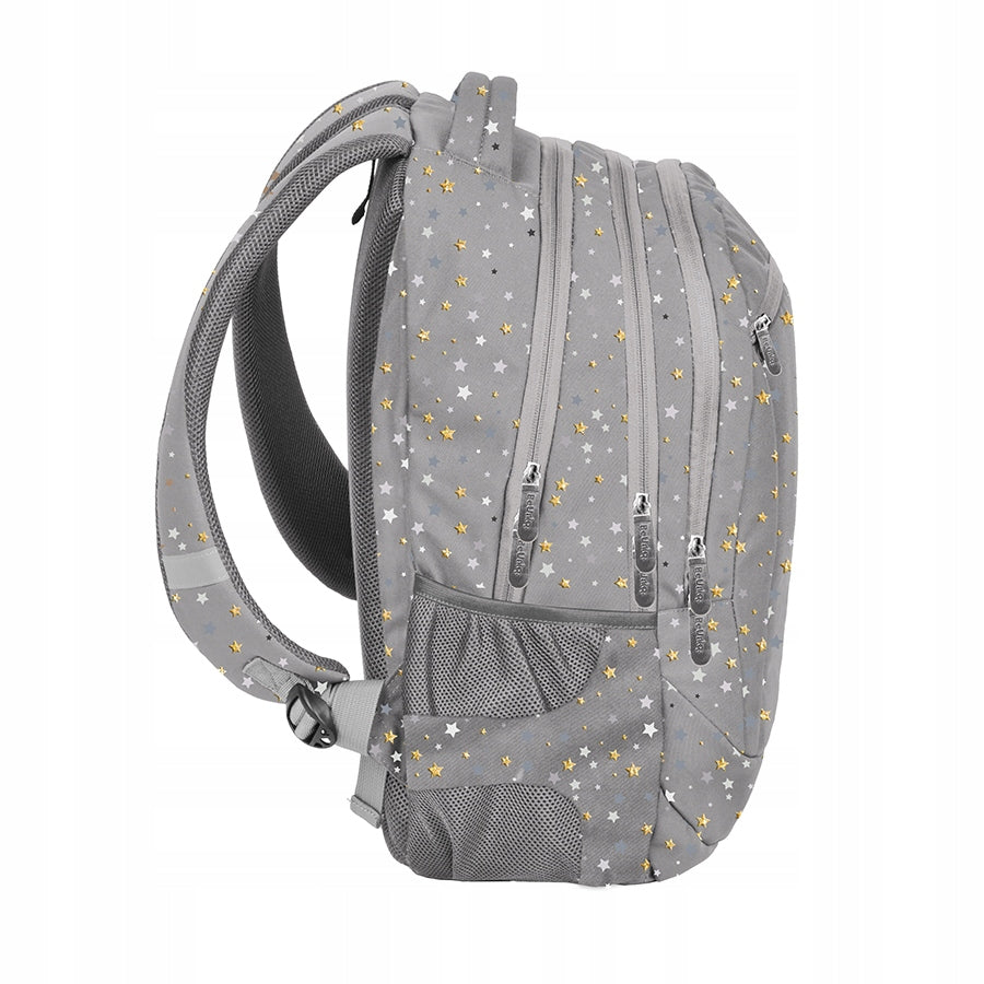 School backpack grey with stars Beuniq youth silver-gold stars EAN (GTIN) 5903162126494