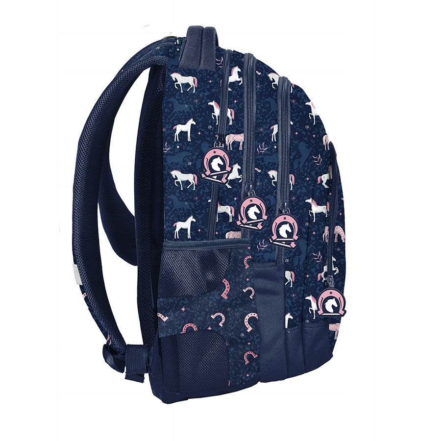 School backpack horses Paso navy blue roomy for girls class 4 5 6 Manufacturer code PP24HR-276