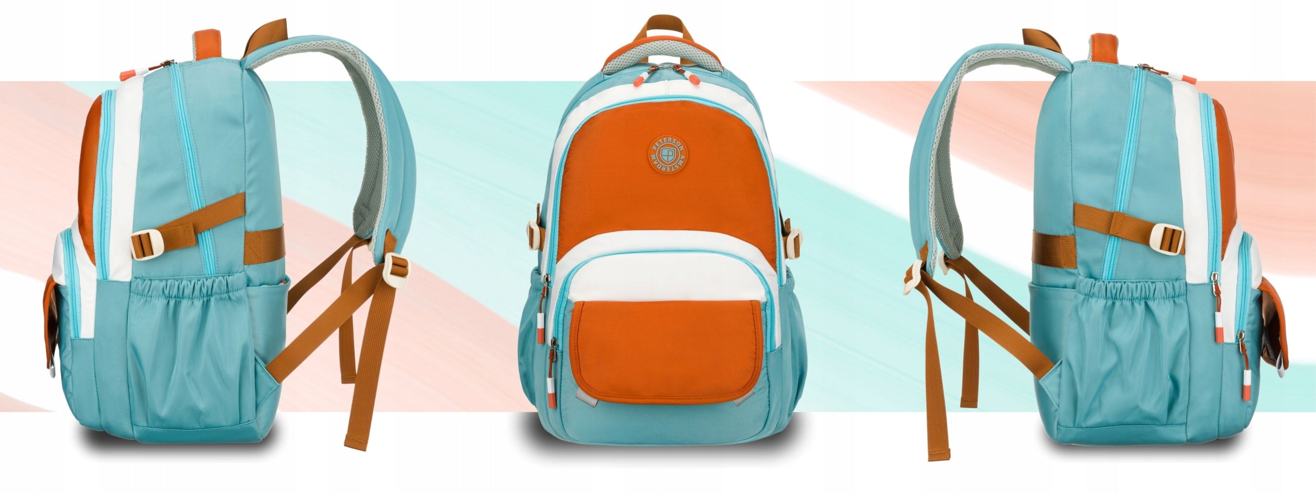 School backpack large Peterson for girl boy to school Manufacturer code Plecak szkolny młodzieżowy 8592 BLUE