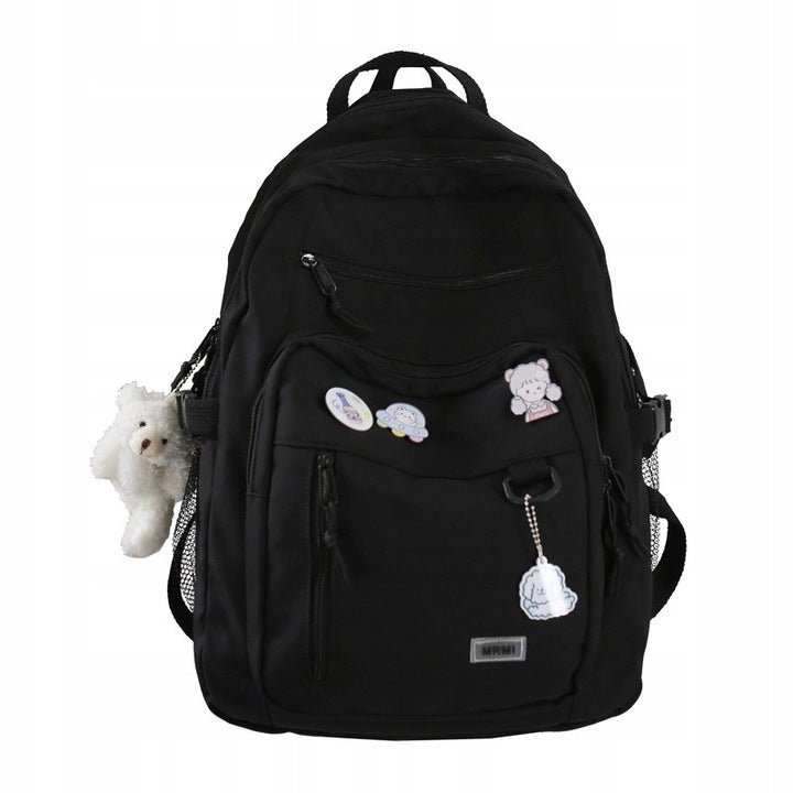 School backpack - multi-chamber, black, roomy 30L Brand no brand