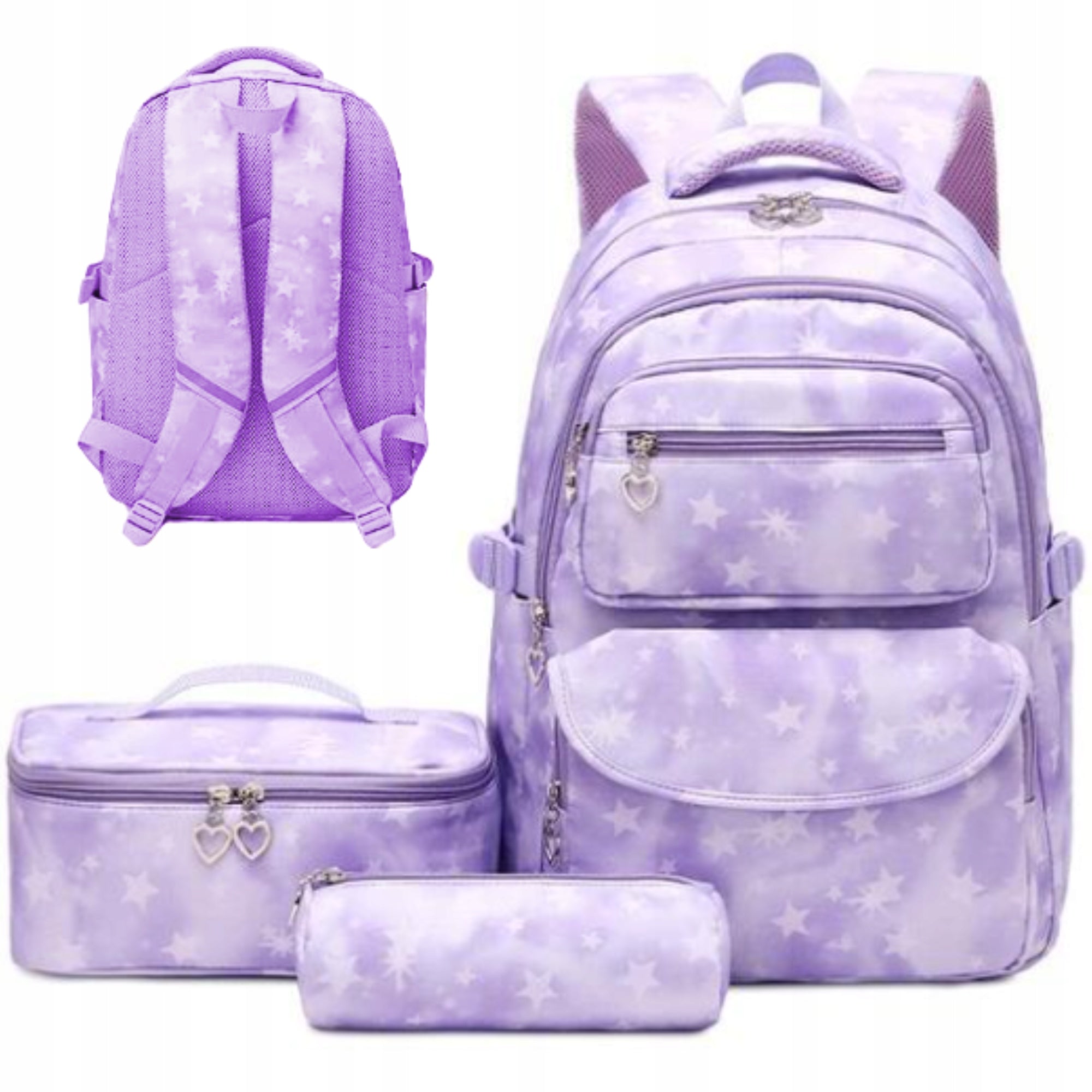 School backpack multi-chamber purple