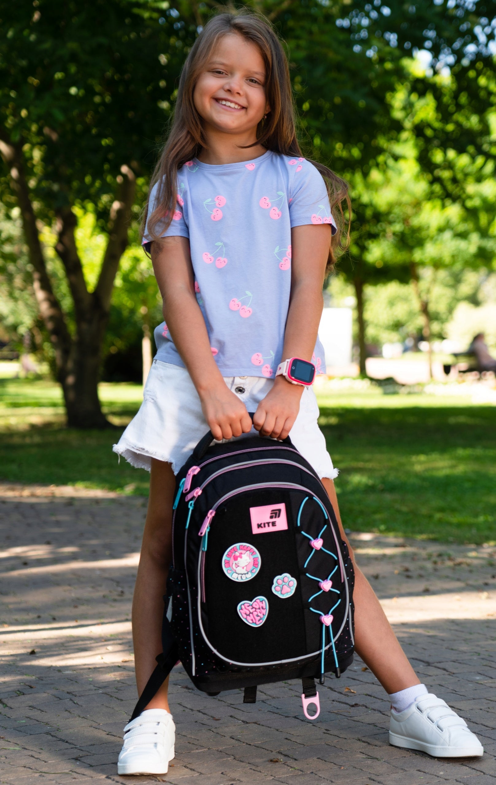 School backpack on legs girls orthopedic up to 1-4 class black Kite Packaging status original