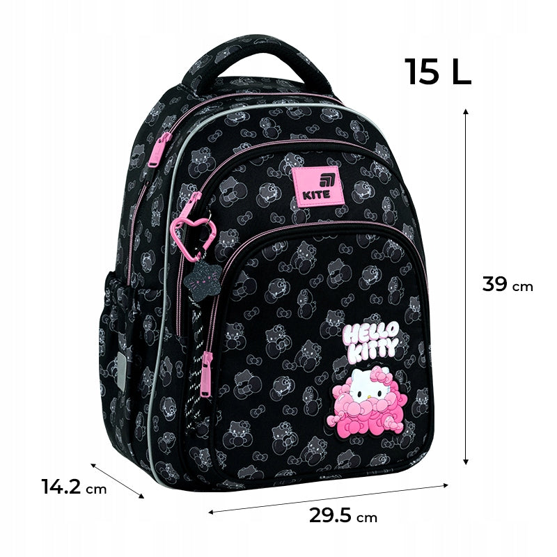 School backpack orthopedic black girls 9-12 years Hello Kitty Kite Manufacturer code HK26-763M