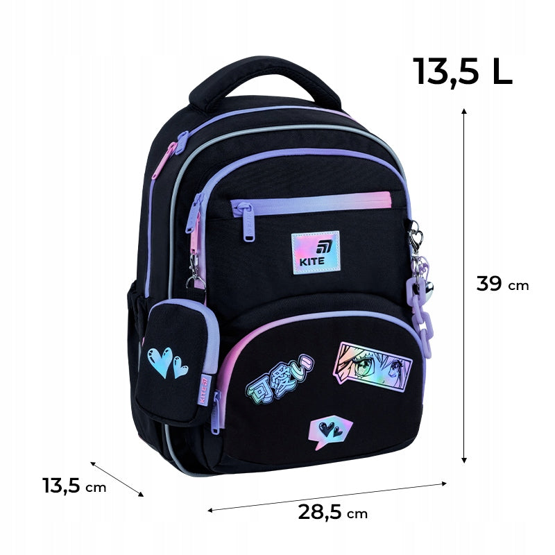 School backpack orthopedic class 1-4 girls keychain and wallet Kite Manufacturer code K26-773M-2