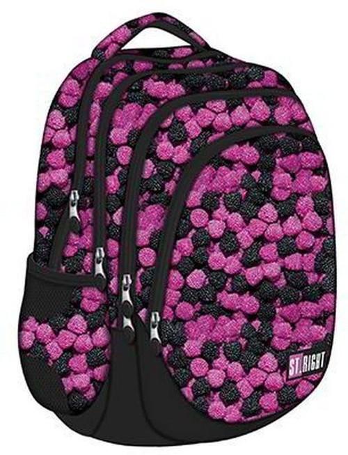 School backpack pink BERRIES FOREST FRUIT 4-chamber ST.RIGHT 23 l Brand St.Right