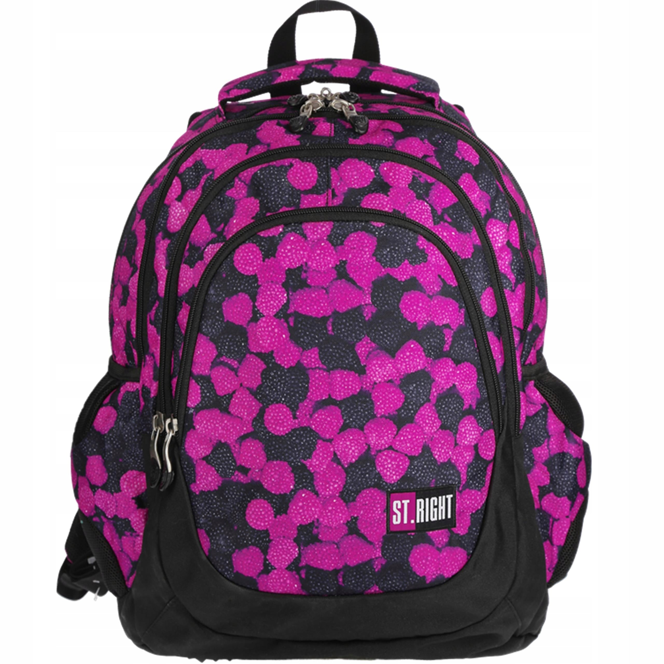 School backpack pink BERRIES FOREST FRUIT 4-chamber ST.RIGHT 23 l Manufacturer code 5903235622021