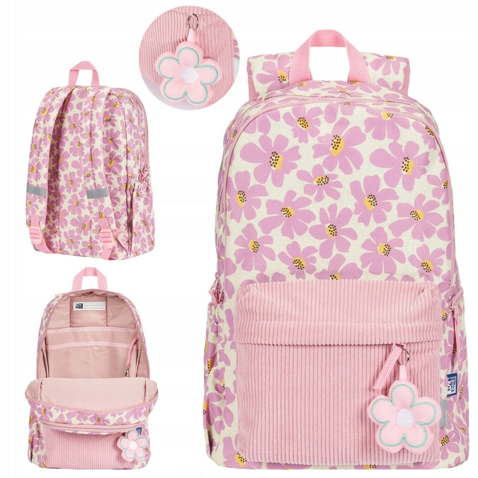 School backpack pink flowers 26l Bloom OXFORD