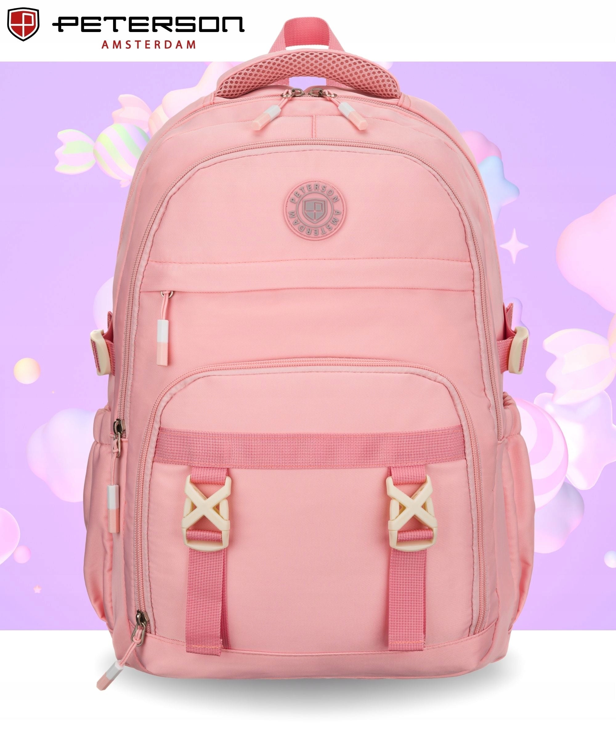 School backpack satchel for girls Peterson for multi-chamber school Brand Peterson