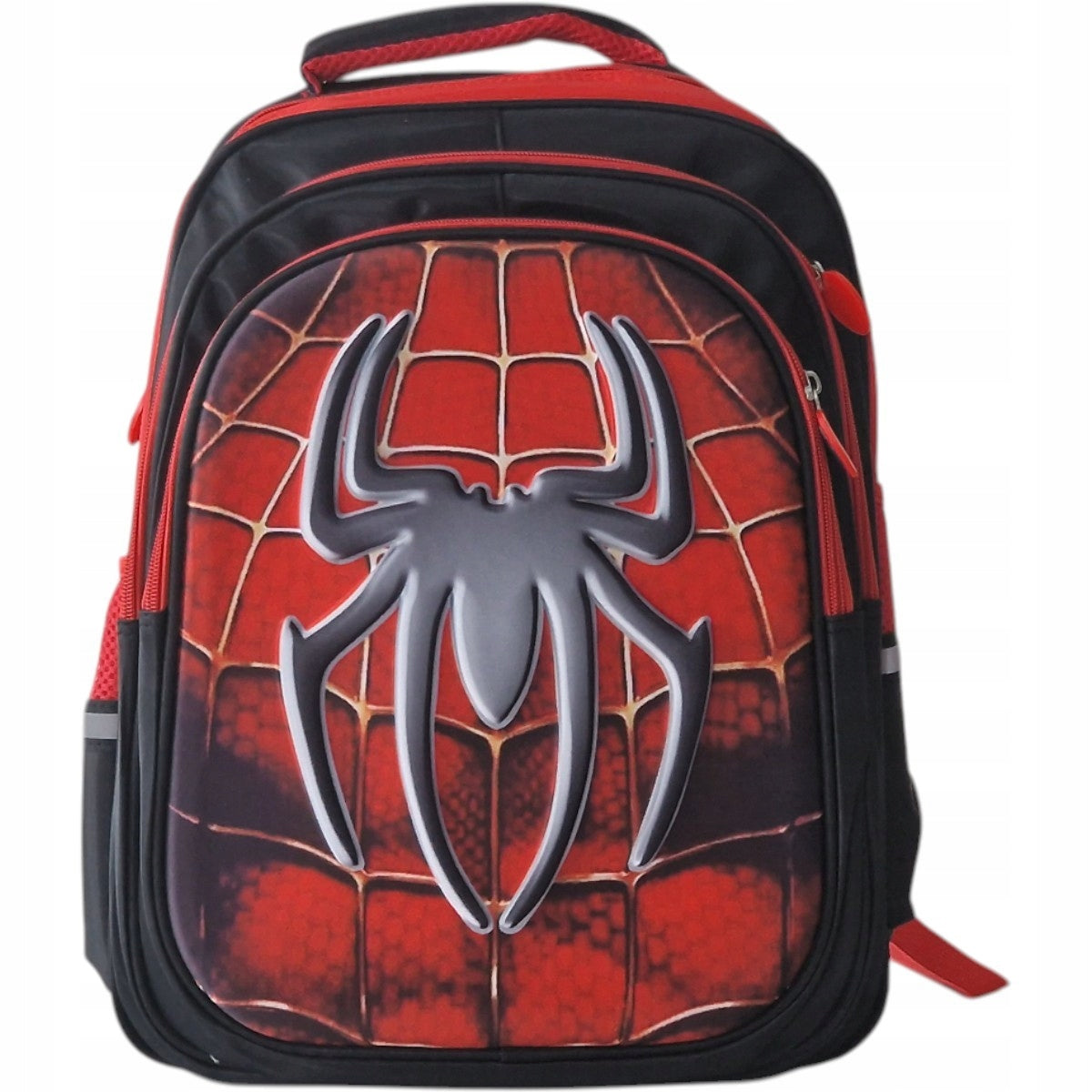 School backpack spider boys 3D for school black red
