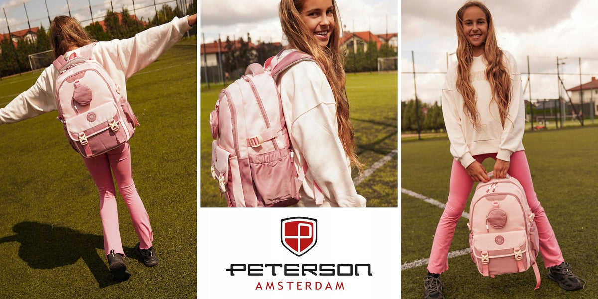 School backpack sports satchel for school for children roomy Peterson Manufacturer code Plecak szkolny dla dzieci 8610 PINK