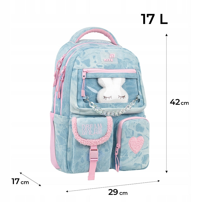 School backpack with rabbit girls blue K-POP style Kite Manufacturer code K26-2587M-3