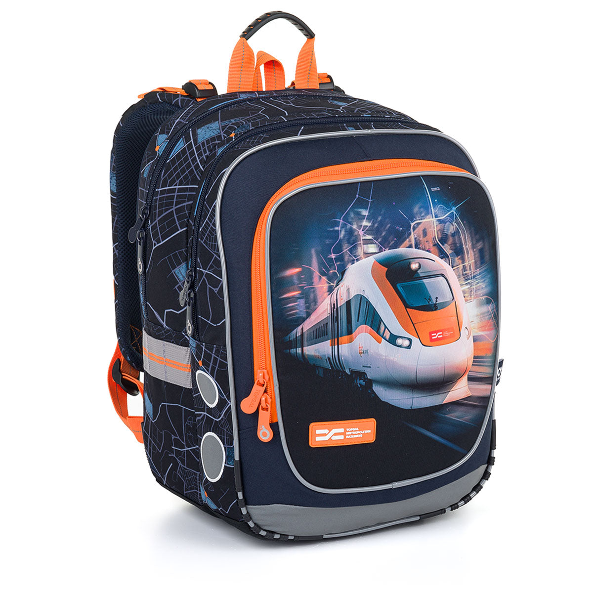 School backpack with train Topgal ENDY 24012 1-3 class for a boy