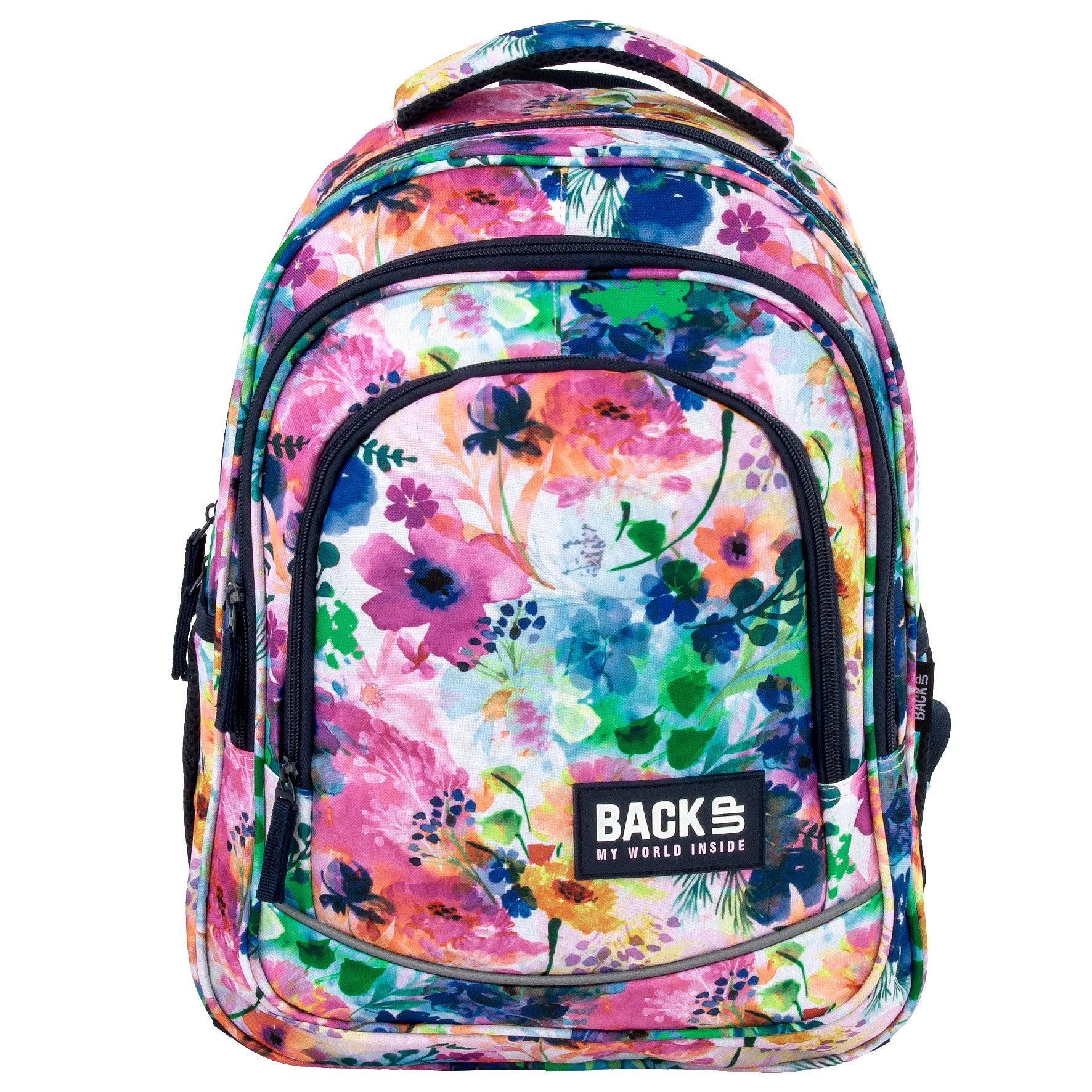 School backpack youth BackUP 26L SPRING flowers laptop A4 GIRLS Type multi compartment