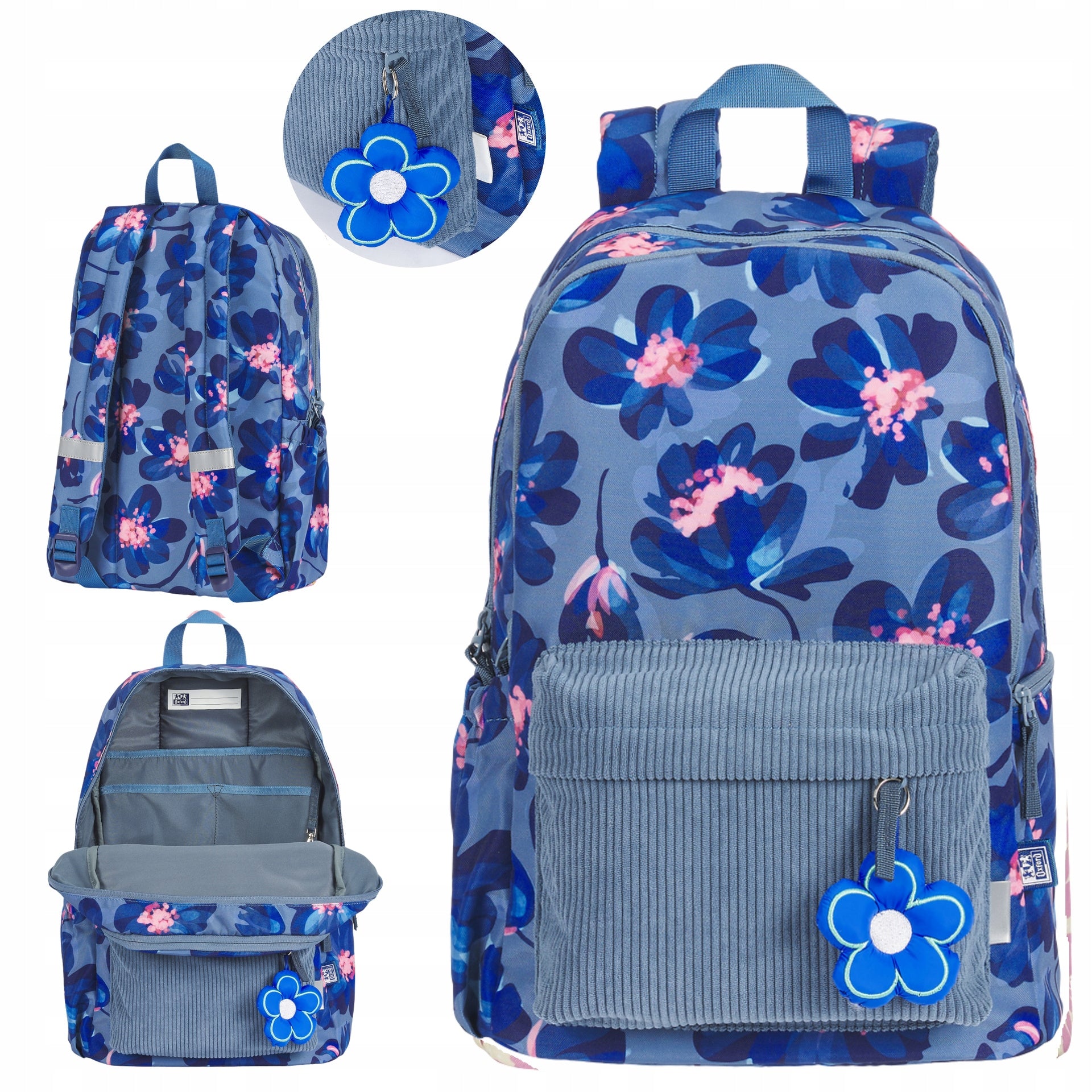 School backpack youth blue flowers 26l Bloom OXFORD Packaging status original