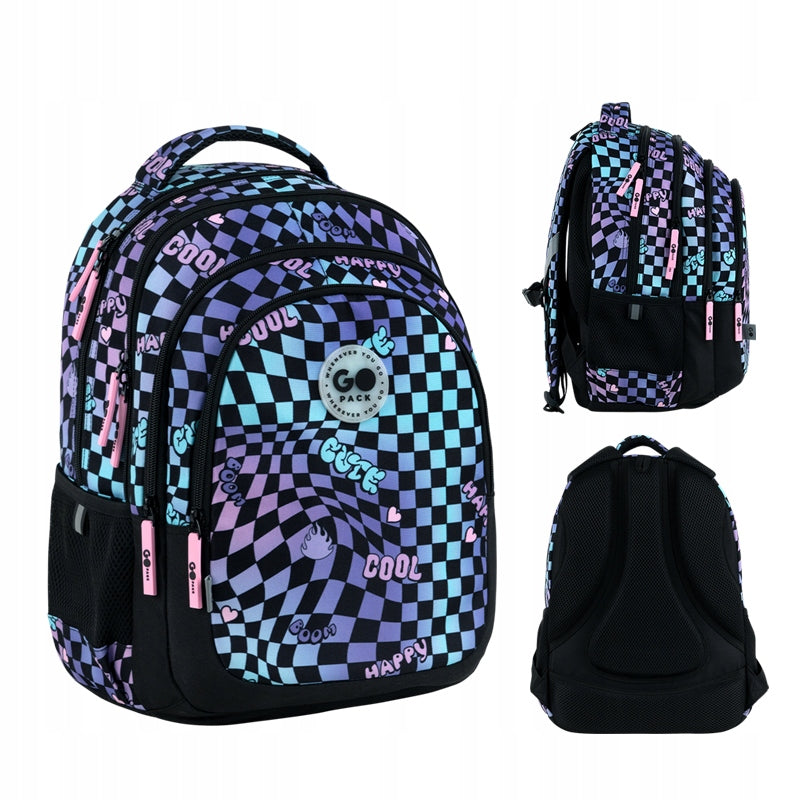 School backpack youth multi-chamber anatomical colorful GoPacka