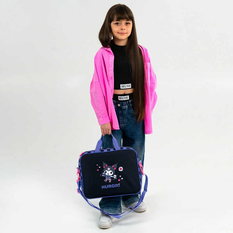 School bag for extracurricular activities for girls checkered Kuromi Kite Manufacturer code HK26-589-1