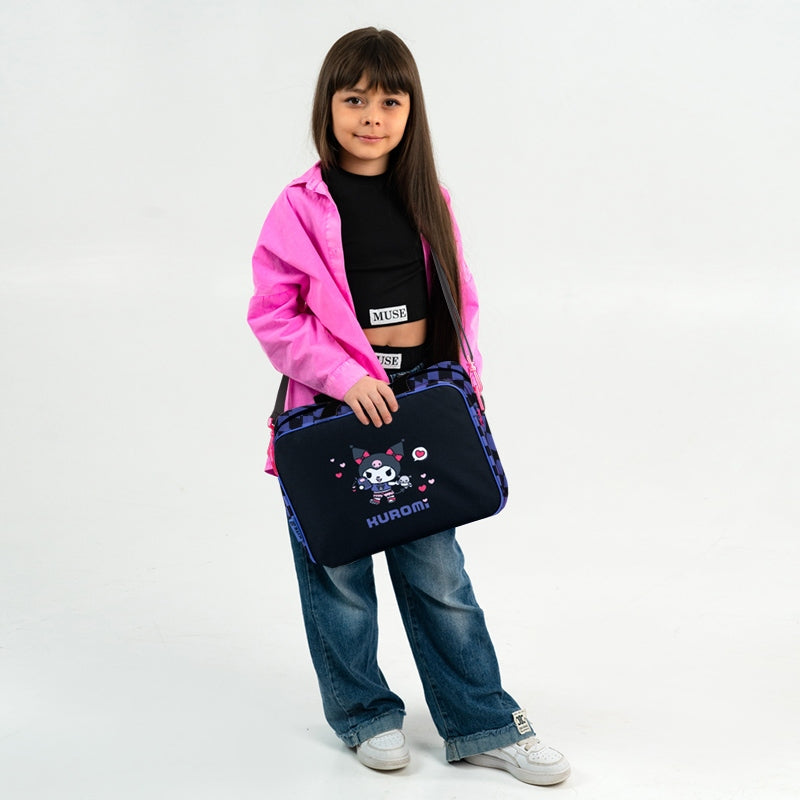 School bag for extracurricular activities for girls checkered Kuromi Kite Packaging status original