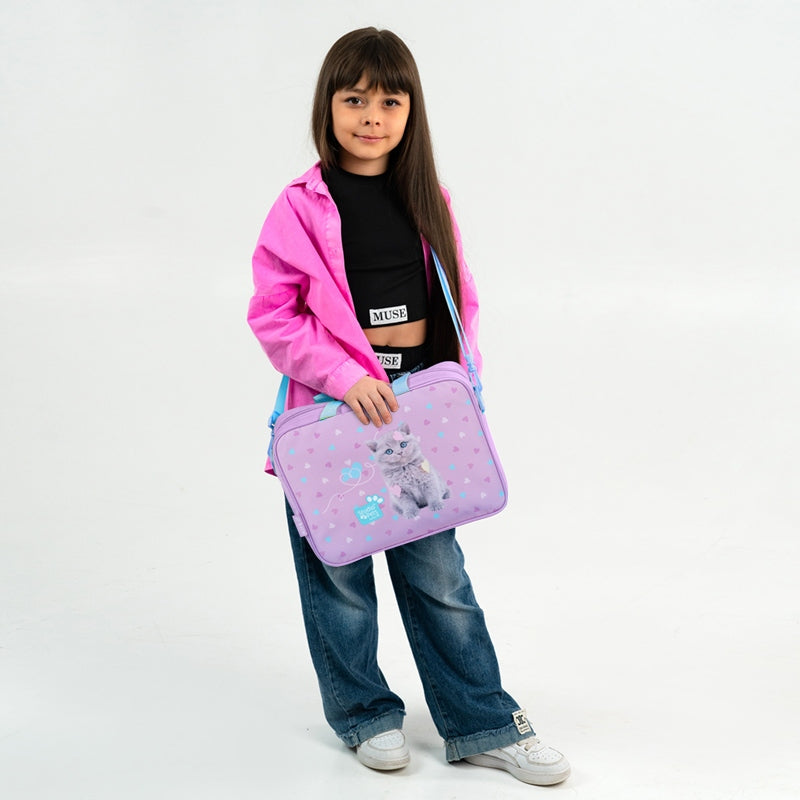 School plastic bag for girls folder A4 kitten Studio Pets Kite Manufacturer code SP26-589