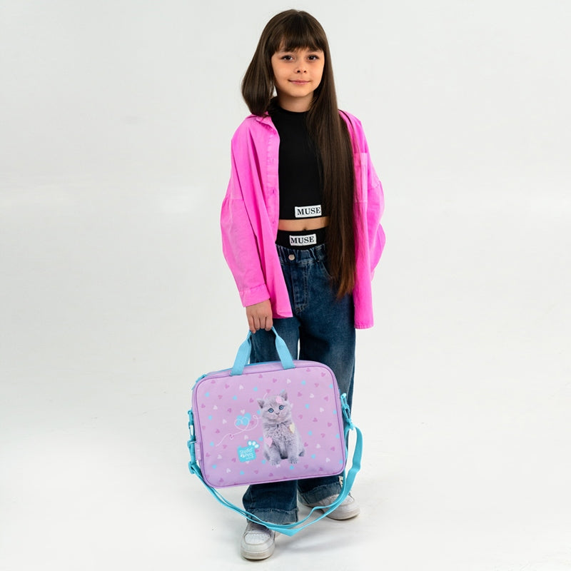 School plastic bag for girls folder A4 kitten Studio Pets Kite Packaging status original