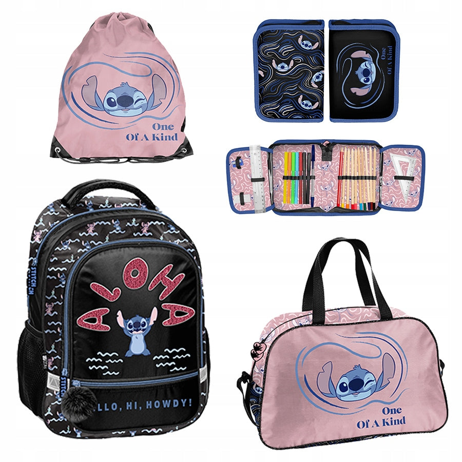 School set Stitch Paso backpack bag pencil case girls class 1-3