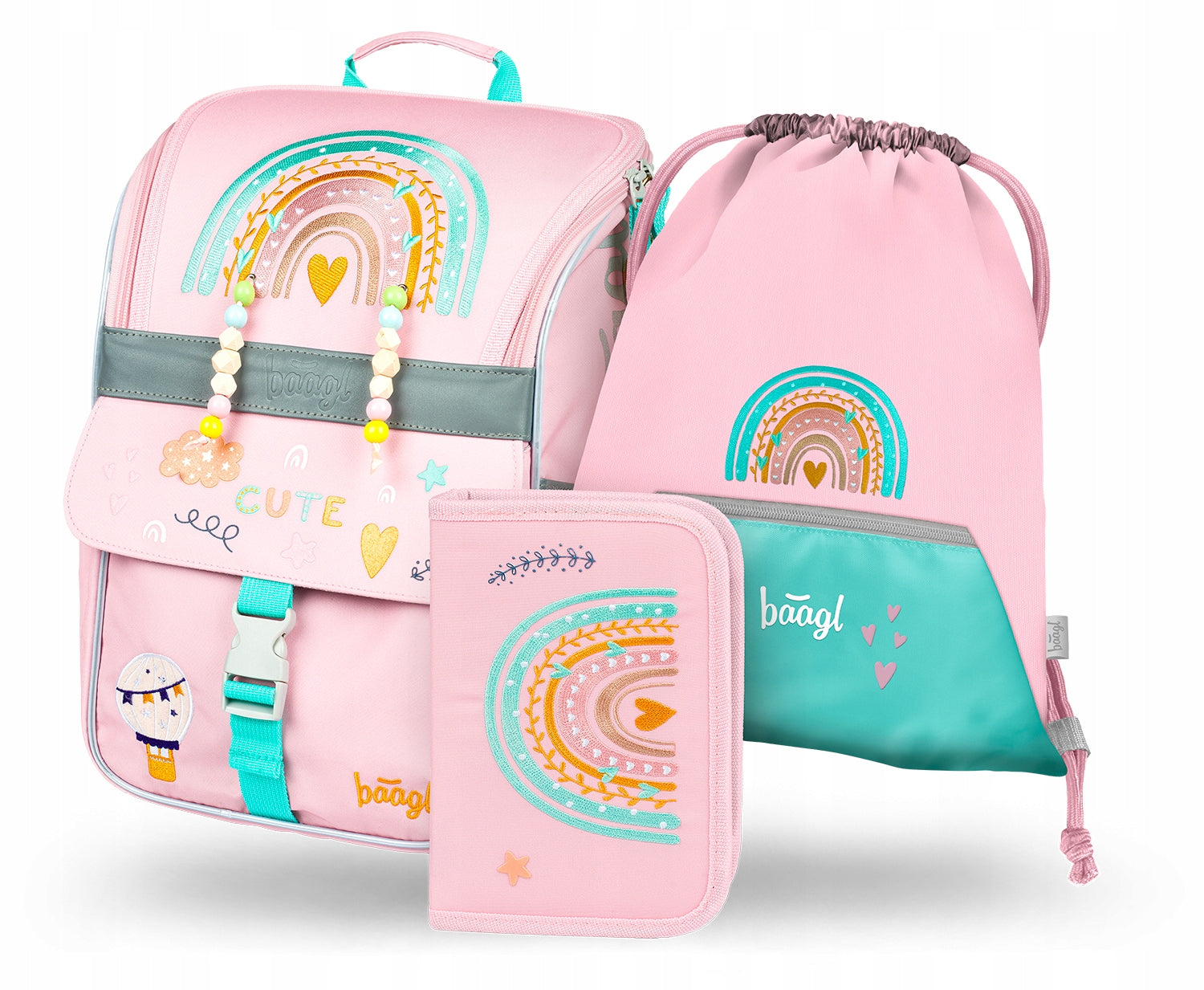 School set Zippy Rainbow pink