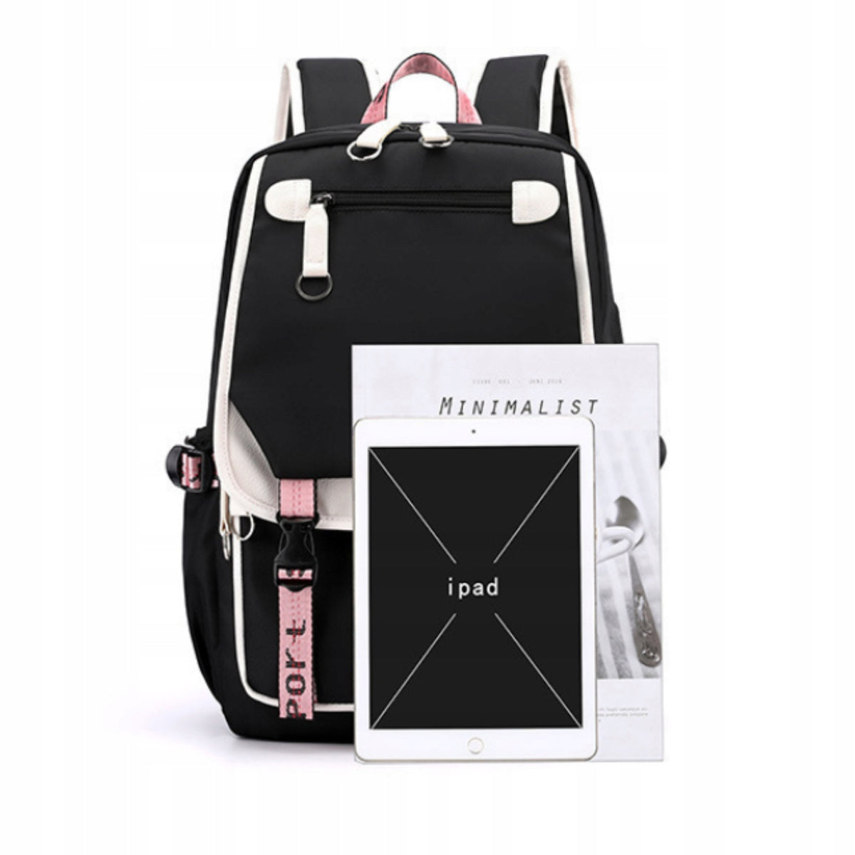 Schoolbag Sprunki Rhythm Box Student Shoulder Bag USB and Audio Cable Color black