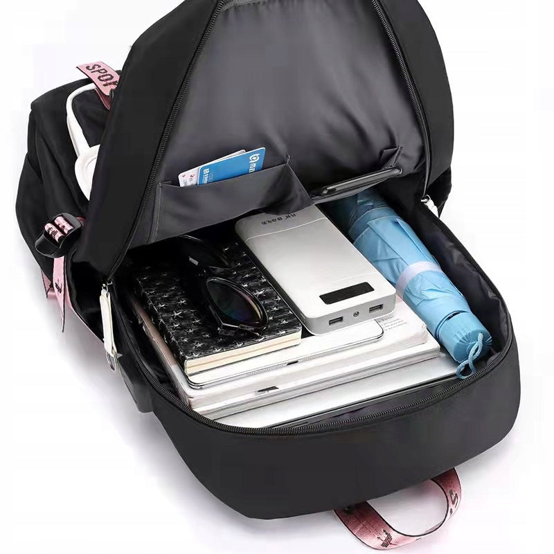 Schoolbag Sprunki Rhythm Box Student Shoulder Bag USB and Audio Cable, blue Packaging status original