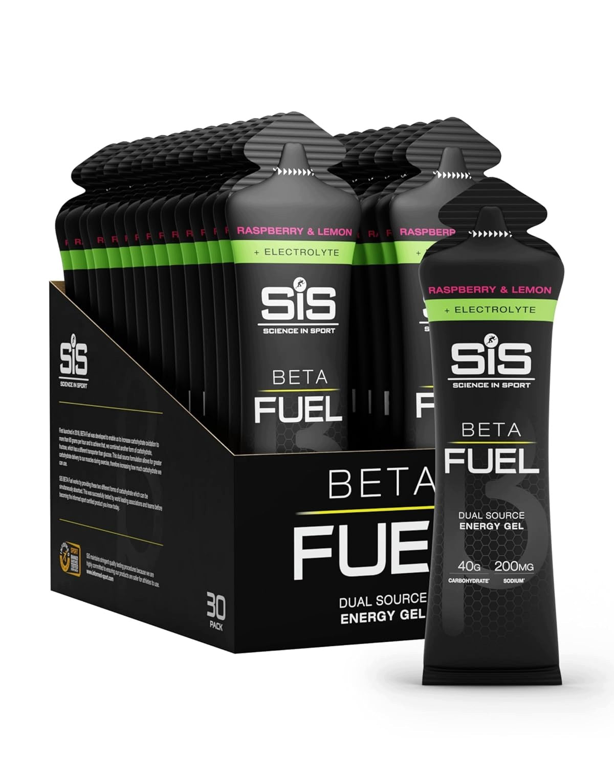Science in Sport BETA Fuel + Electrolyte Gel Raspberry Lemon 6 Pack