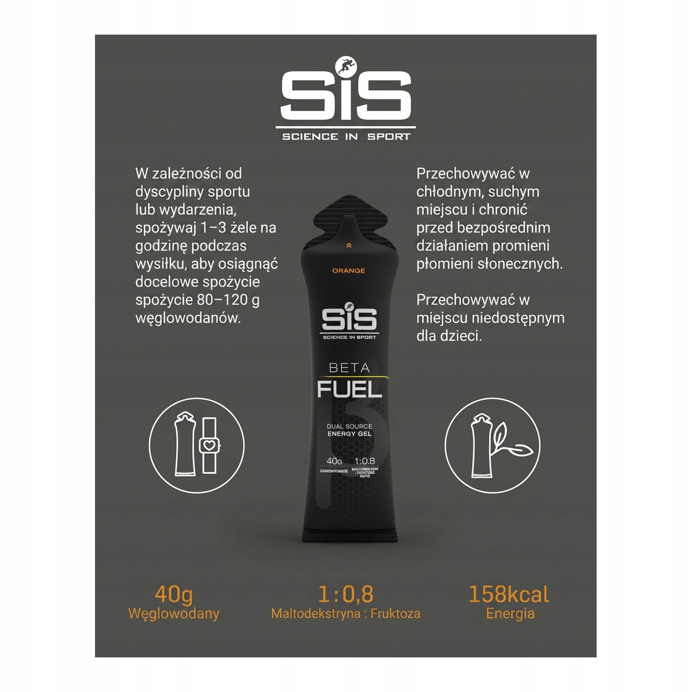 Science in Sport BETA Fuel Gel Orange 30 Pack Expiration date not specified