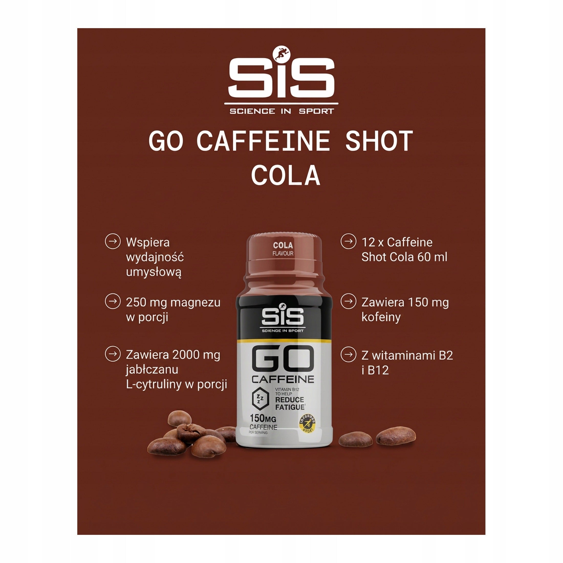 Science in Sport GO Caffeine Shot Cola 12x60ml Packaging status original