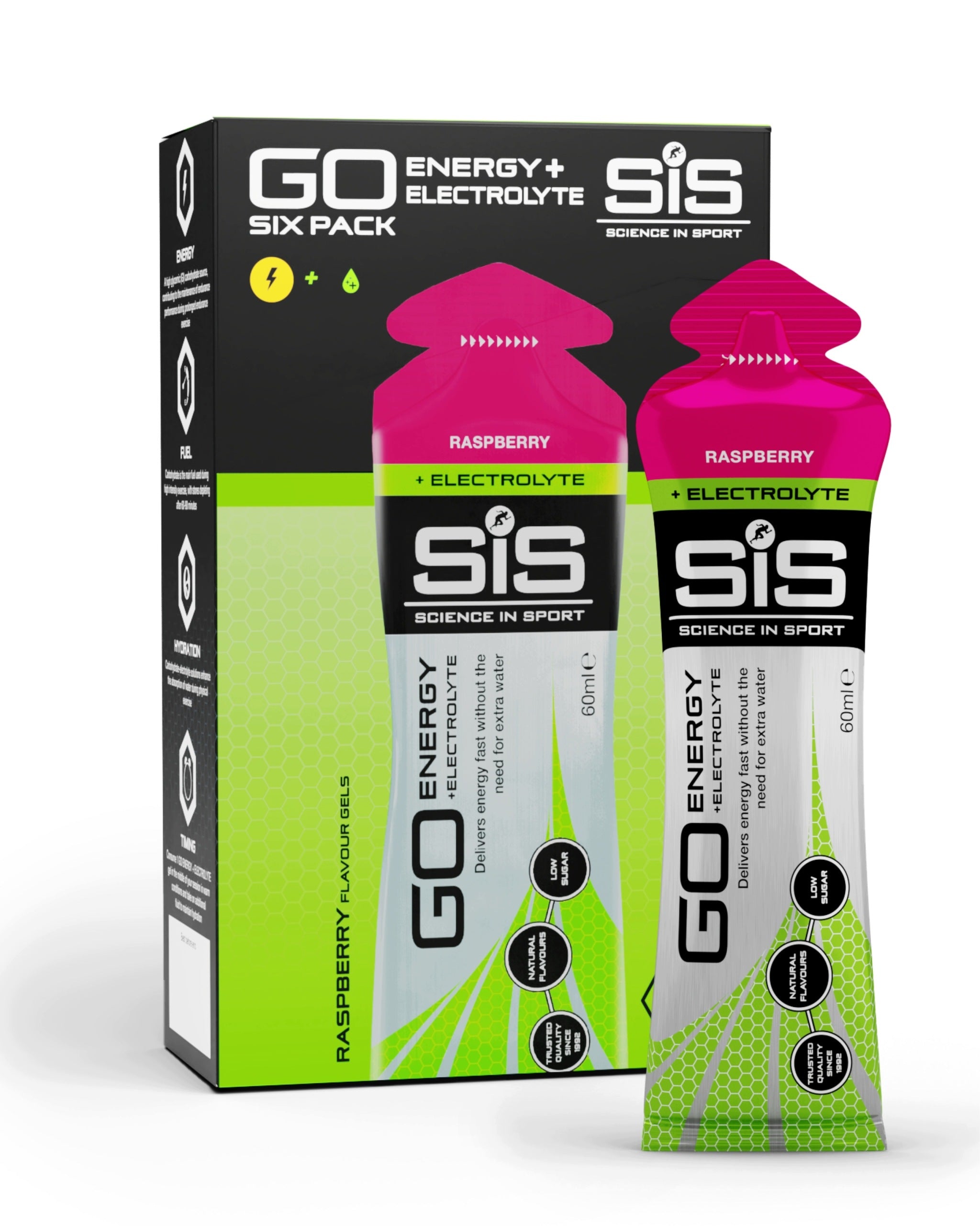 Science in Sport GO Energy + Electrolyte Gel Raspberry 6 Pack