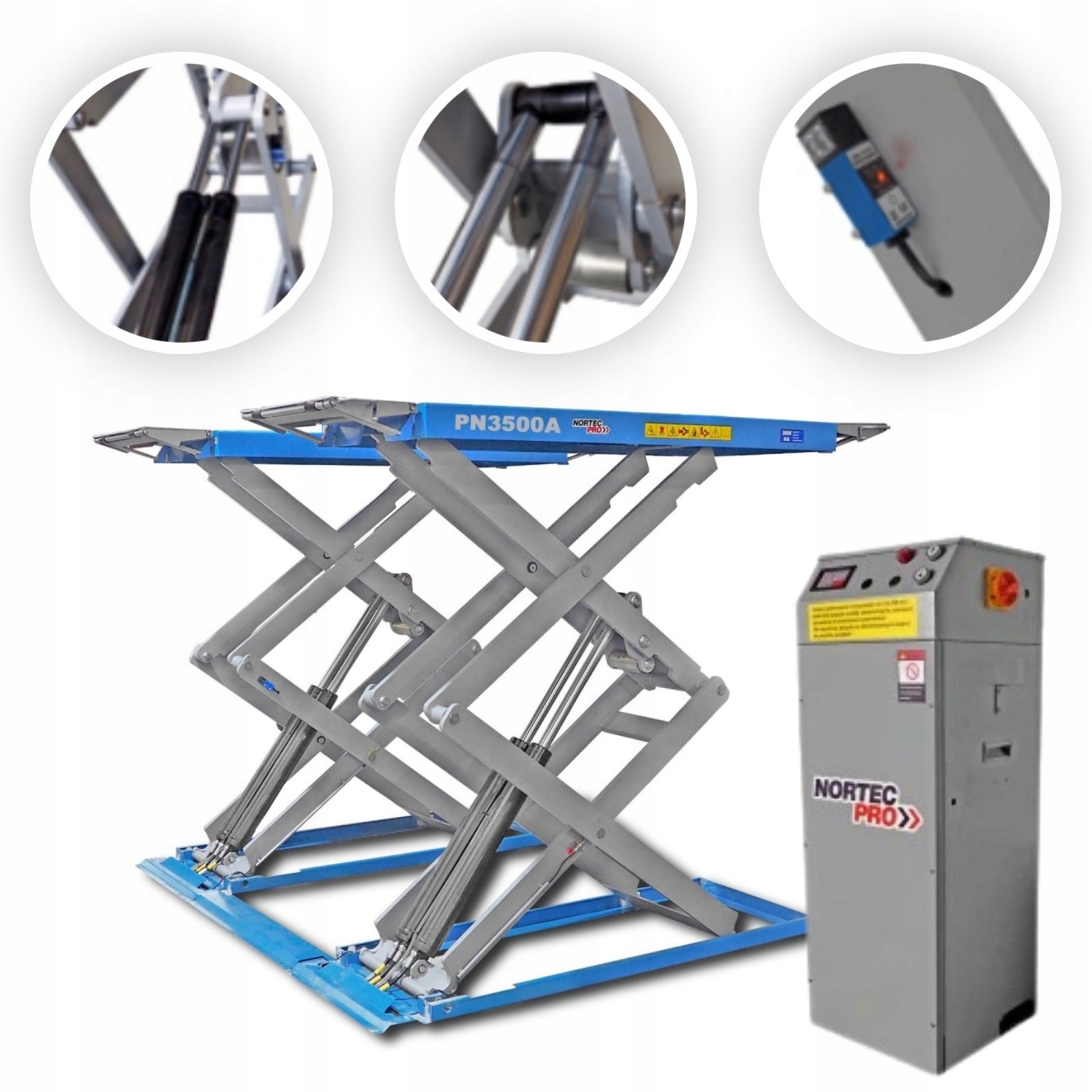 Scissor lift 3500kg 400V 190mm PN3500A NORTEC PRO