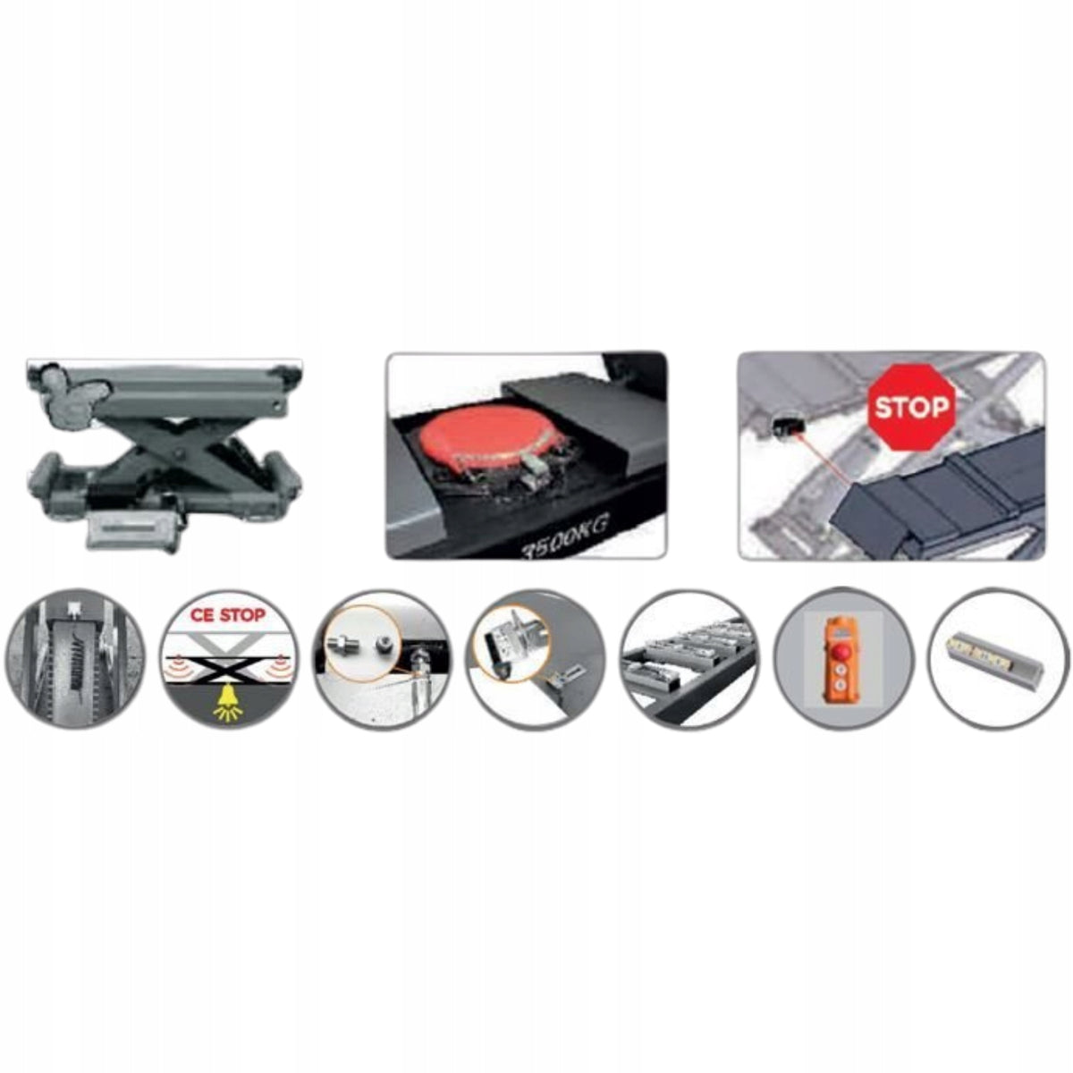 Scissor lift geometry with jack 5,5T 400V MM Superlift 5000SC Manufacturer code 007935018210