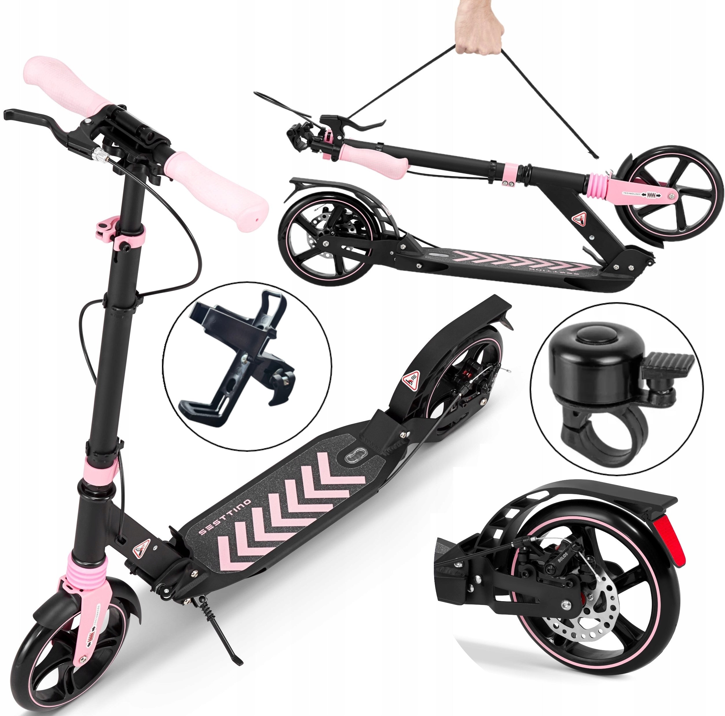 Scooter Folding CITY Large CUSHIONING Sesttino Shiro DISC Brake