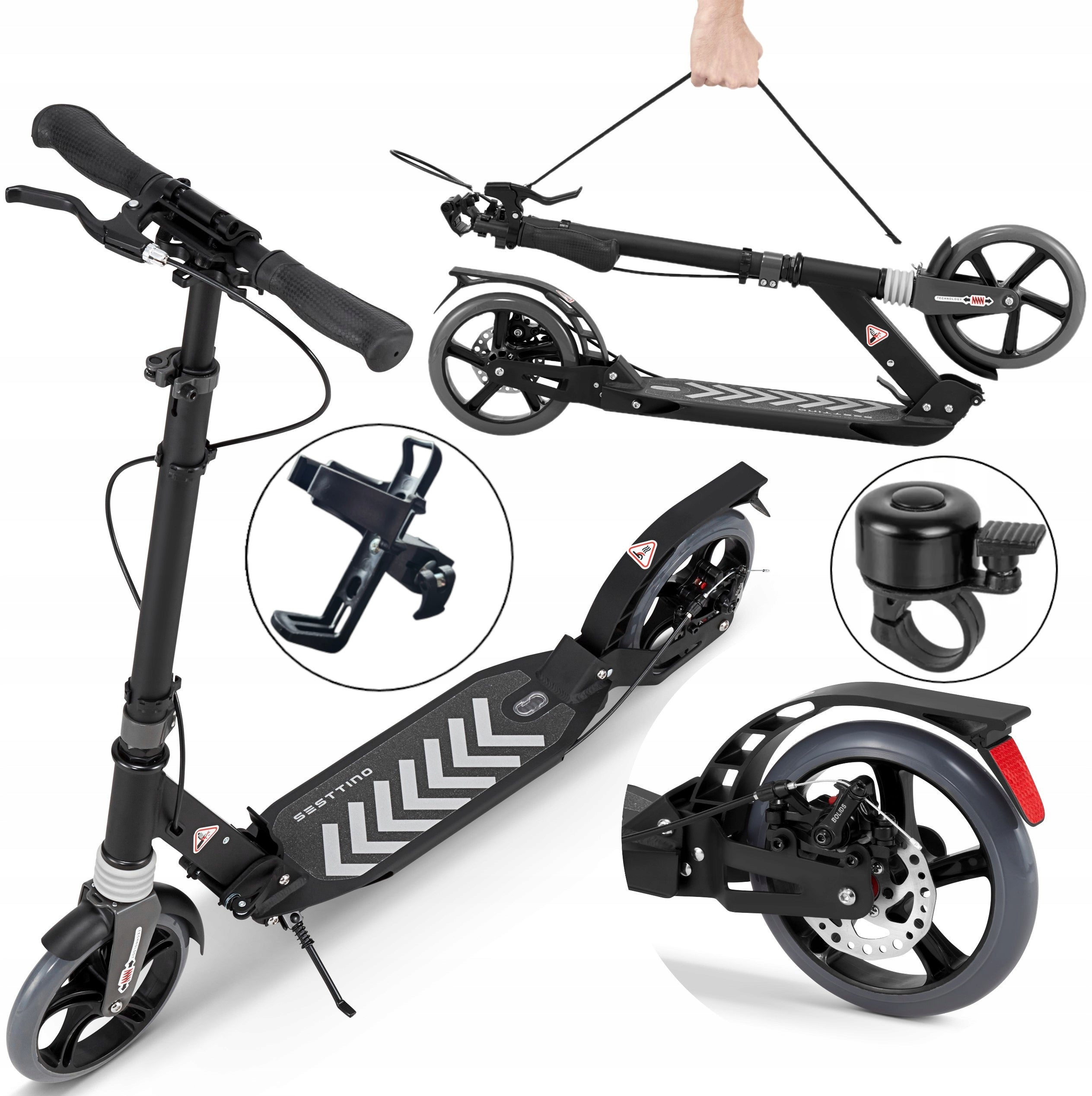 Scooter Folding CITY Large for Kids and Adults Disc Brake