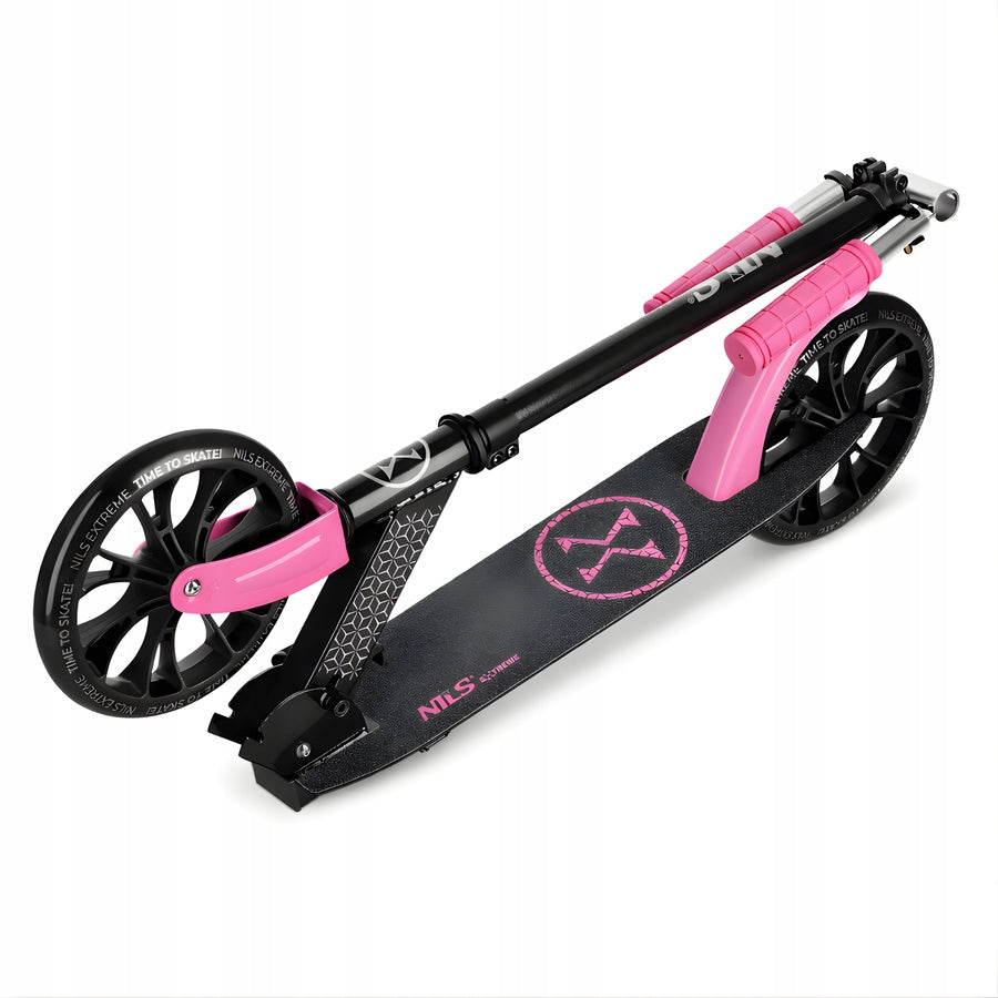 Scooter Folding City Adjustable Youth Rubber Wheels 200 mm Color black pink