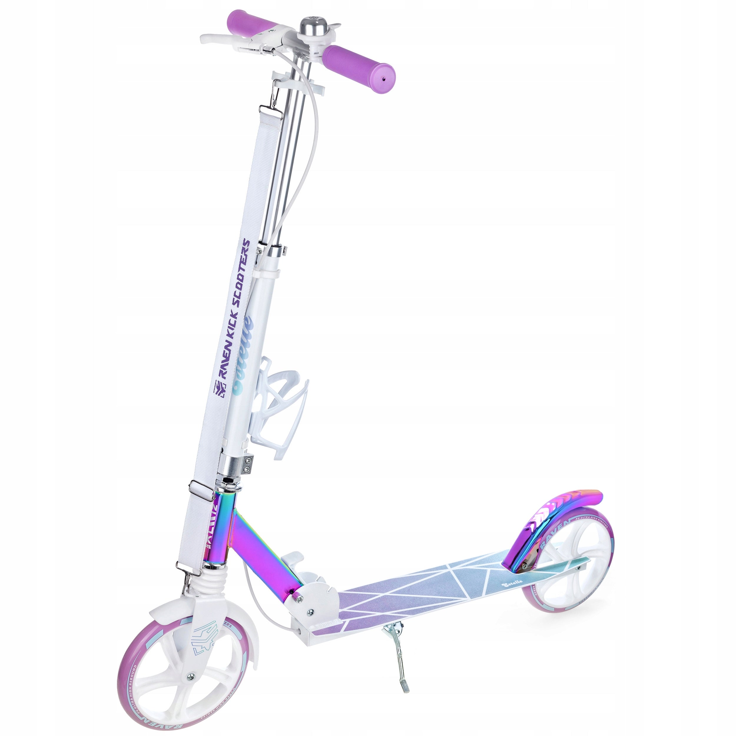 Scooter Folding RAVEN Estelle PRO White Neo Chrome 200mm shock absorber Brake yes