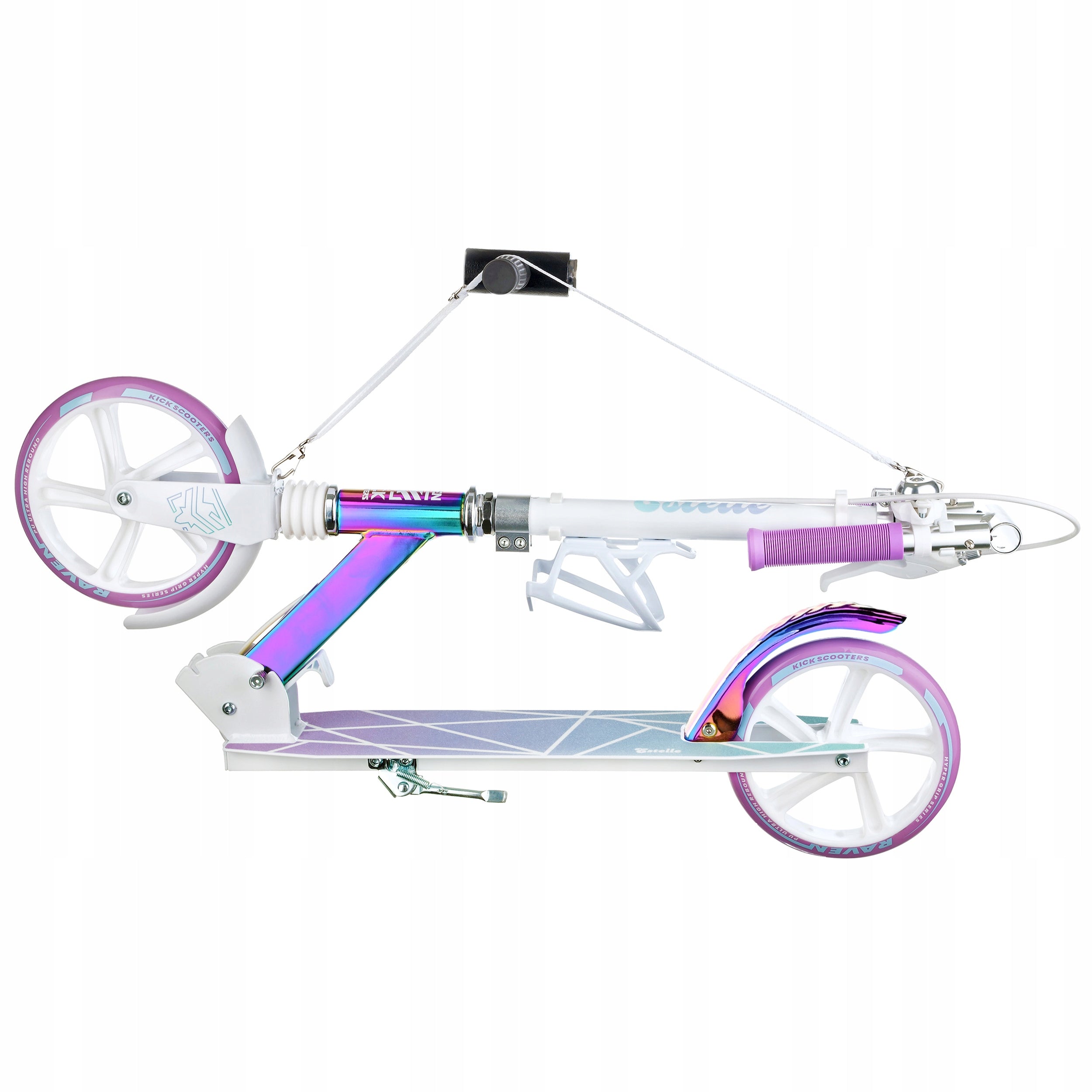 Scooter Folding RAVEN Estelle PRO White Neo Chrome 200mm shock absorber Manufacturer code 132906